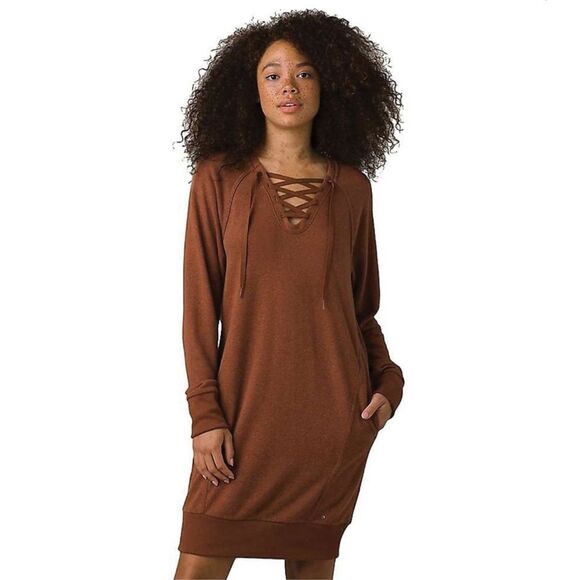 NWT prAna Cozy Up Terry Dress Roux Heather S - Picture 1 of 5